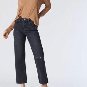 Mavi Women's Dark Gray Straight Leg Jeans